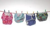 Washable nappies hung on a line