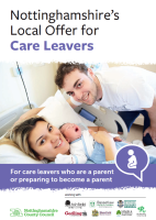 Title page for the Parent or parent to be offer brochure with an image of a couple holding a new born baby