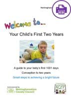 Front cover of Welcome to your child's first two years booklet