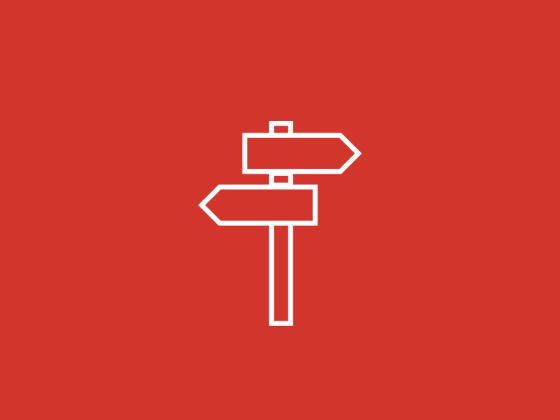 Sign post with directions for left and right 