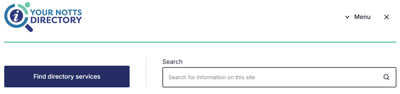 Search interface with a search bar allowing text input