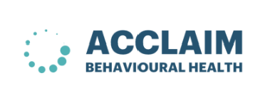 teal dots in a circle with text Acclaim Behavioural Health