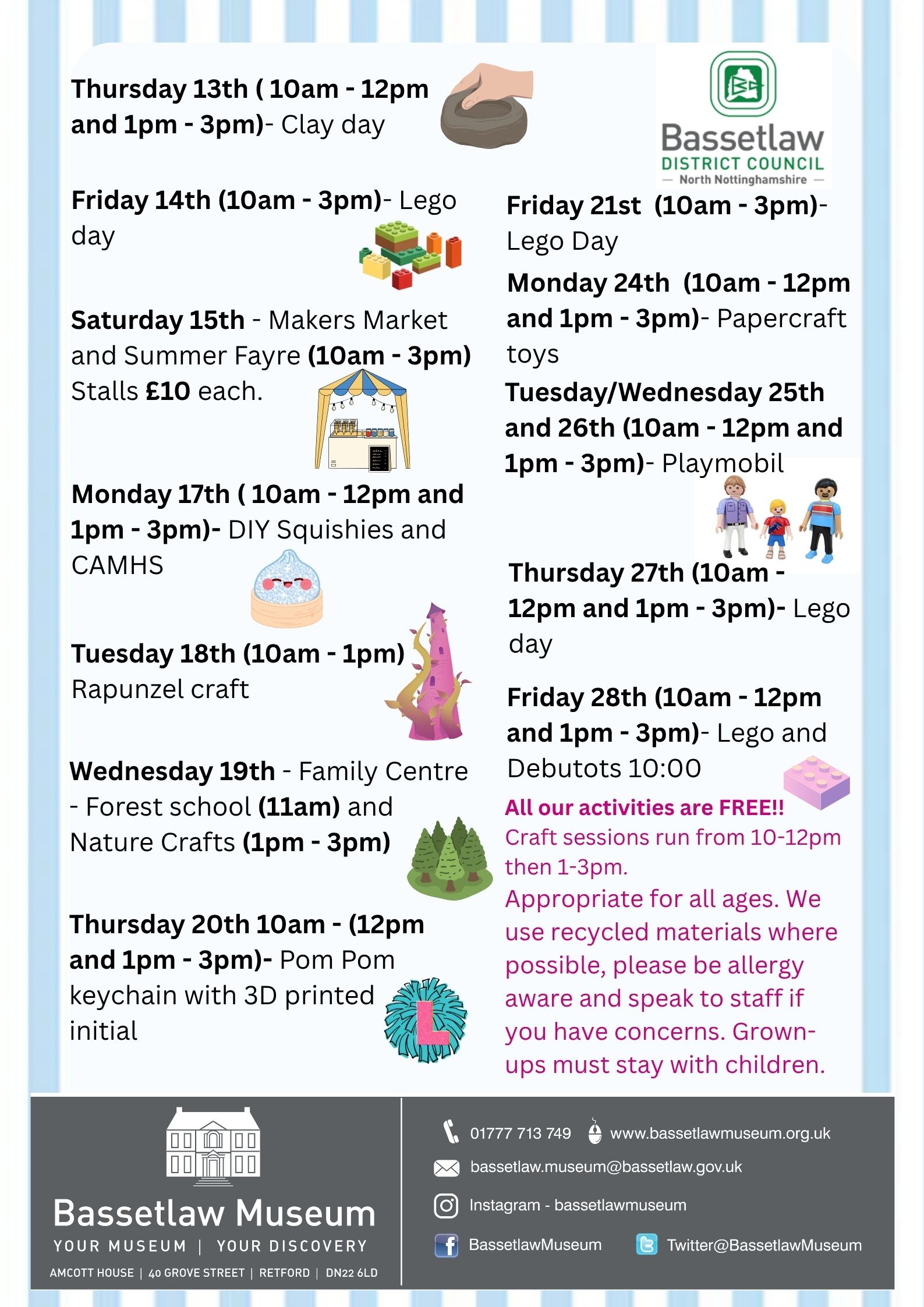Bassetlaw Museum Summer 2026 Activities