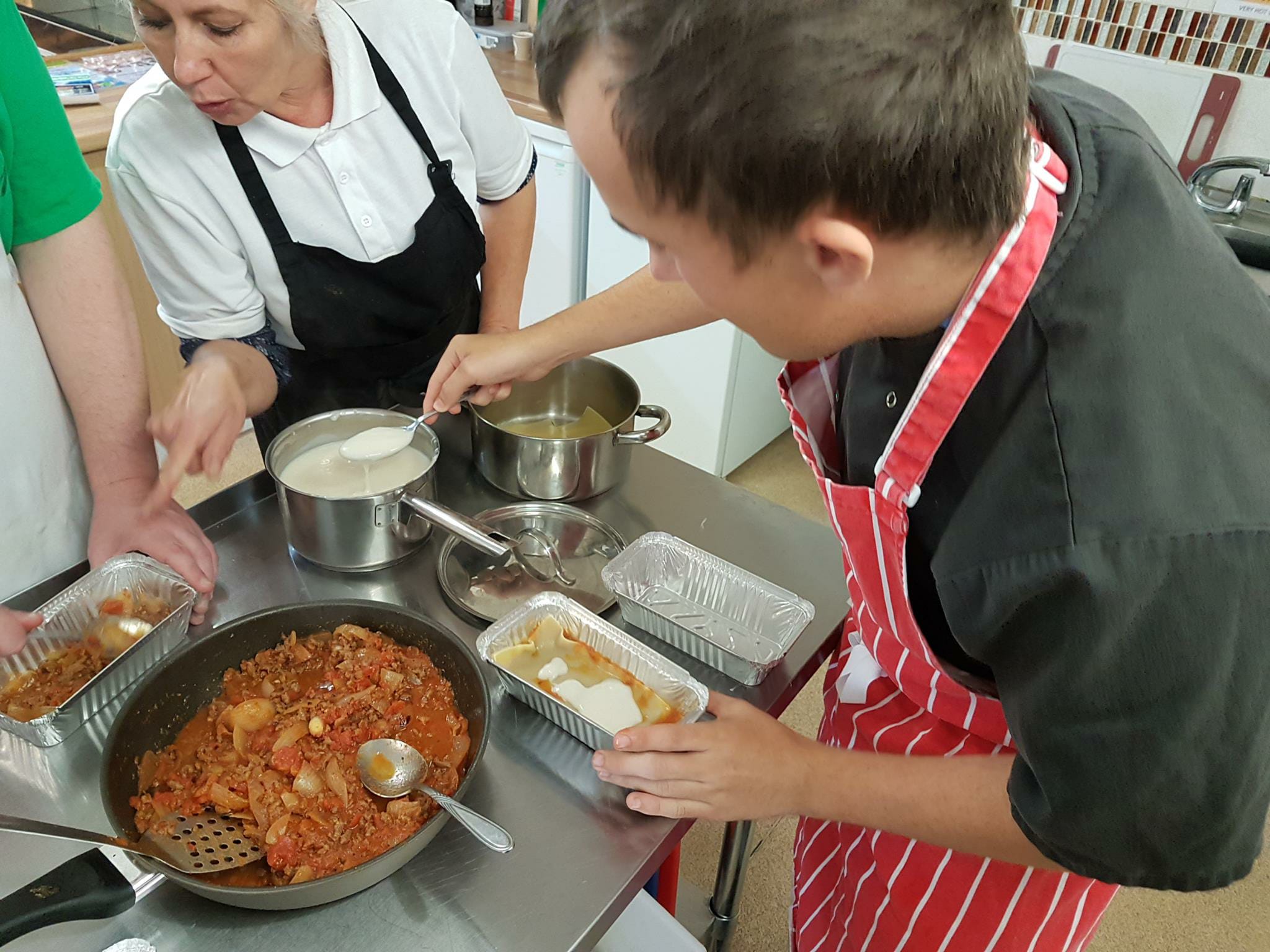 service users enjoying their independent living cooking class