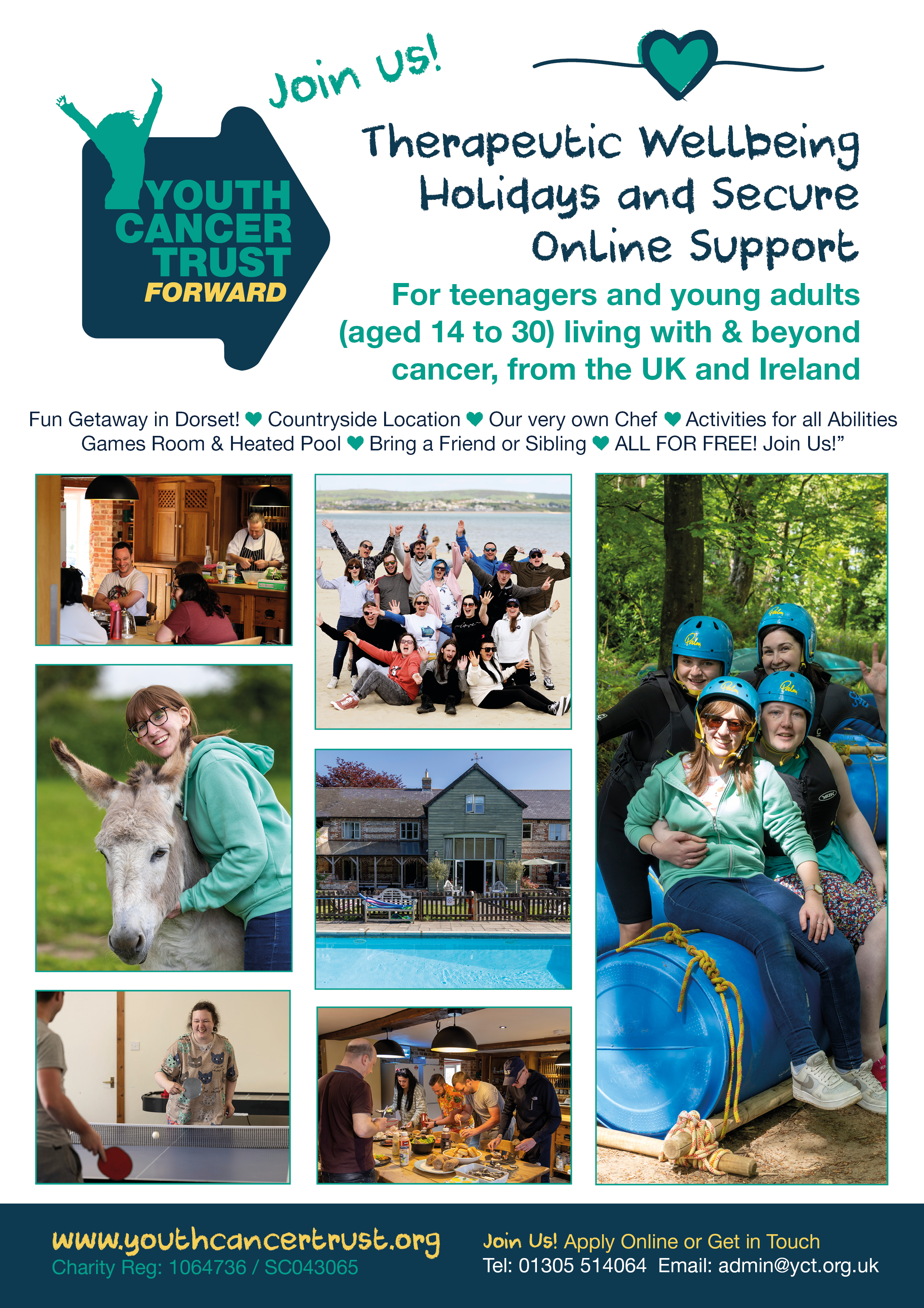 Poster for Youth Cancer Trust Wellbeing holidays