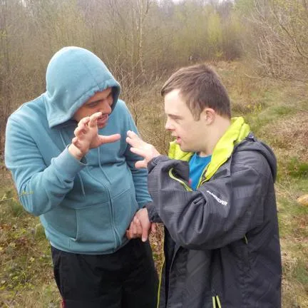 Two young men in the outdoors