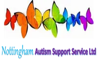 Logo: Coloured butterflies with text Nottingham Autism Support Service Ltd