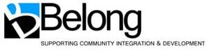 A logo with the text "Belong" and the tagline "SUPPORTING COMMUNITY INNOVATION & DEVELOPMENT."