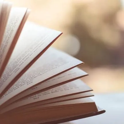 Open book on table