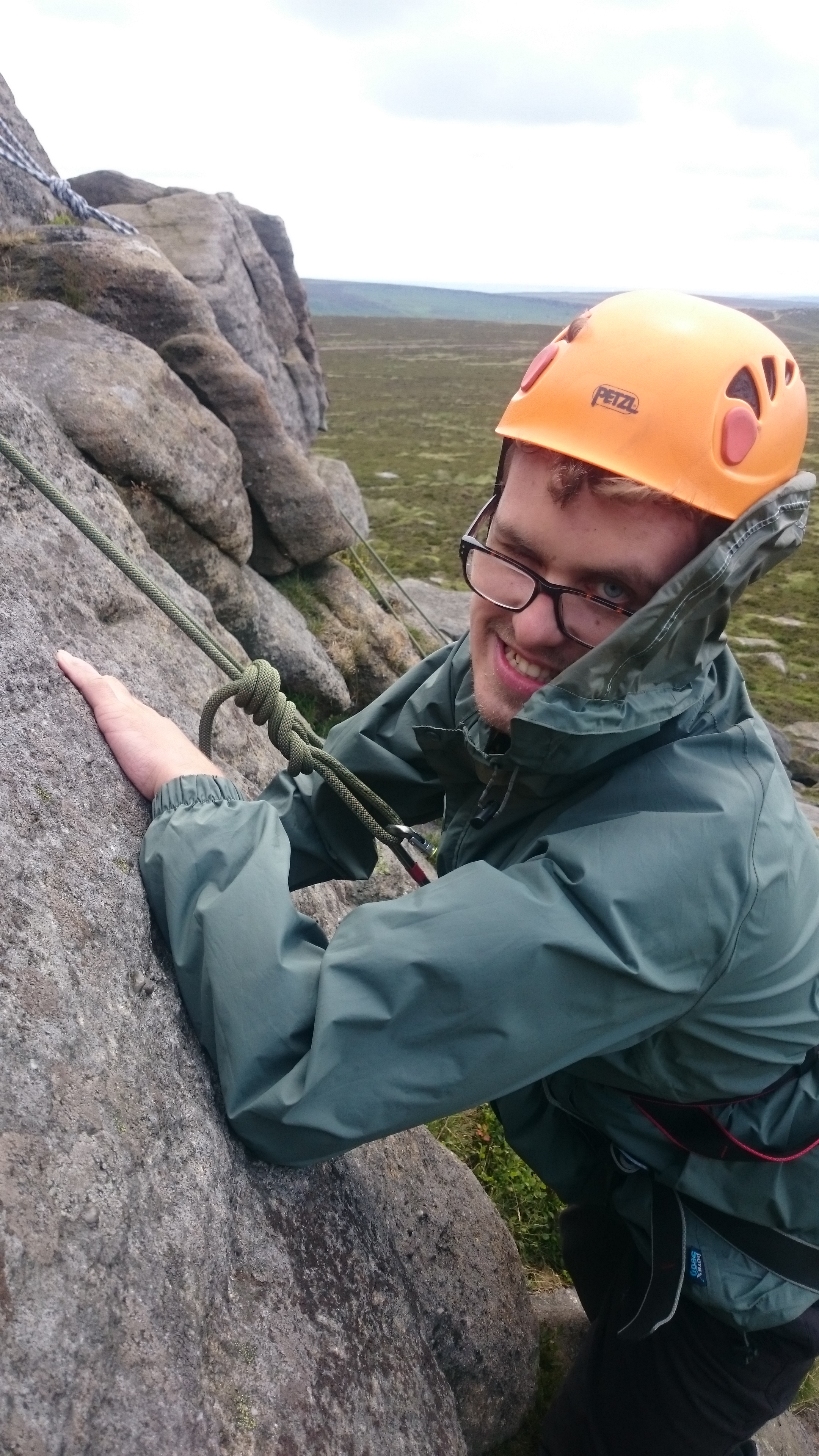Man rock climbing