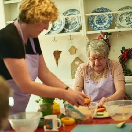 Each household has its own kitchen, the heart of the home.