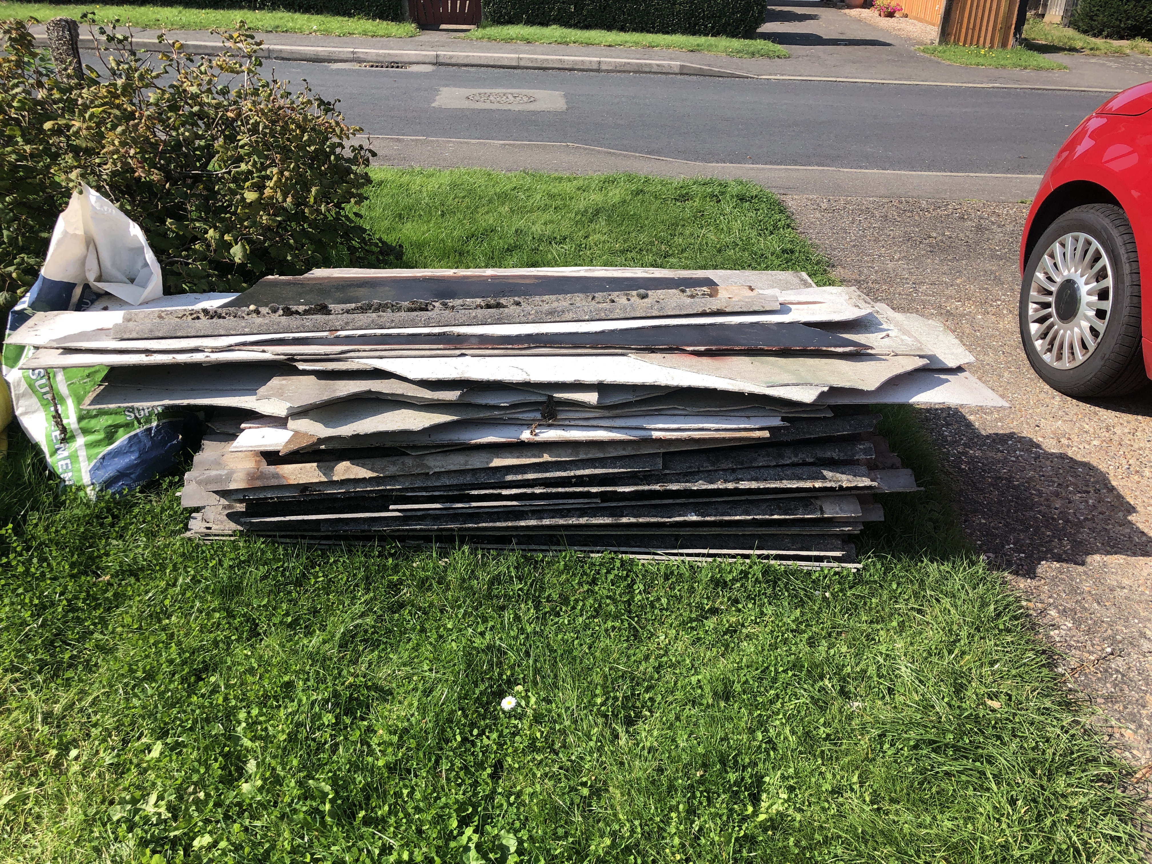 Example of loose asbestos which can be collected and disposed of