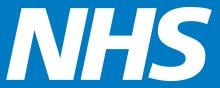 NHS Logo - Capital letters NHS in white on Blue background