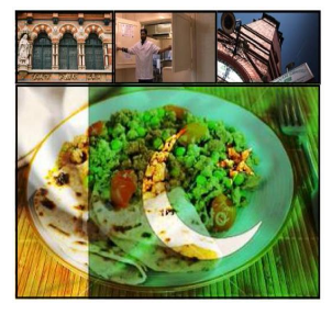 Picture of food and bulding