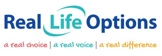 Logo: Real Life Options, a real choice, a real voice, a real difference