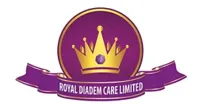 Logo: Golden crown with purple jewel with text below Royal Diadem Care Limited