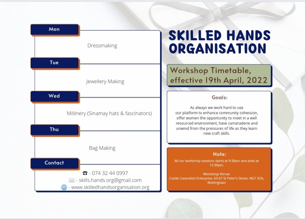 Our Workshop Timetable
