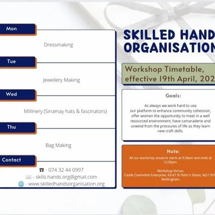 Our Workshop Timetable