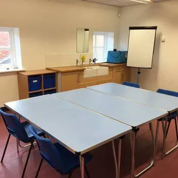 Art Room - upstairs
Large white desk with sink and whiteboard