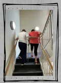 Practicing the stairs post op