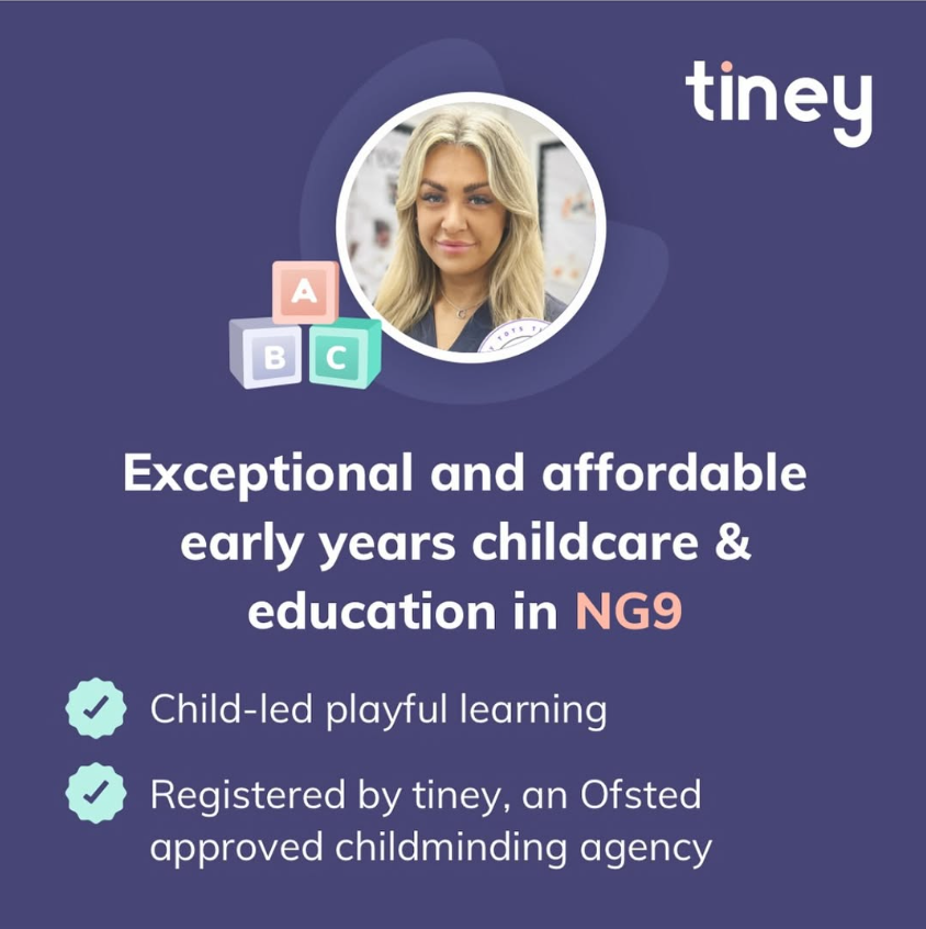 Exceptional and affordable early years childcare and education in NG9.  Child-led playful learning. Registered by tiney, and Ofsted approved childminding agency