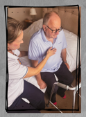 With a gentleman struggling with his mobility
