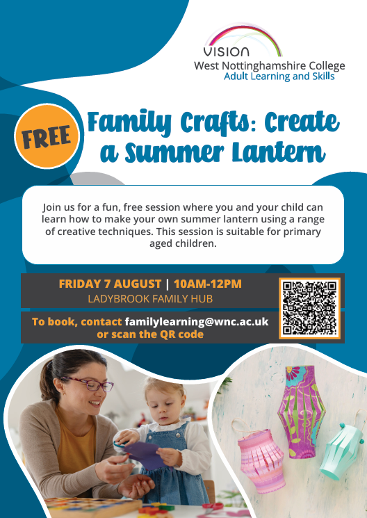 Familiy craft lanterns at ladybrook poster