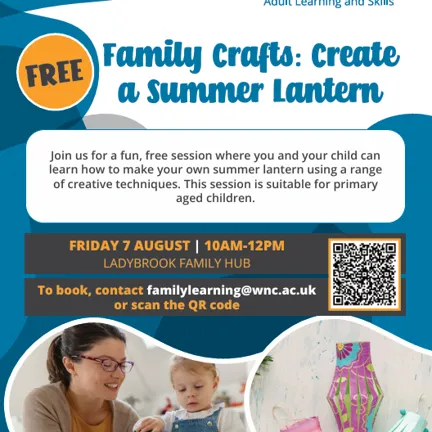 Familiy craft lanterns at ladybrook poster