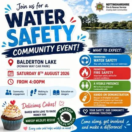 Notts fire - water safety event poster