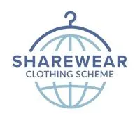 Sharewear Clothing Scheme Logo which is a spherical representation of a globe with a coat hanger at its apex