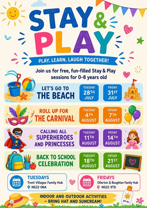 Stay and play poster