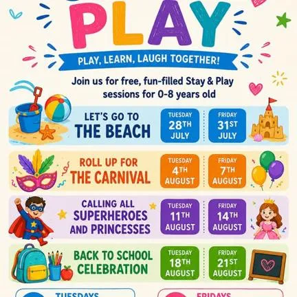 Stay and play poster